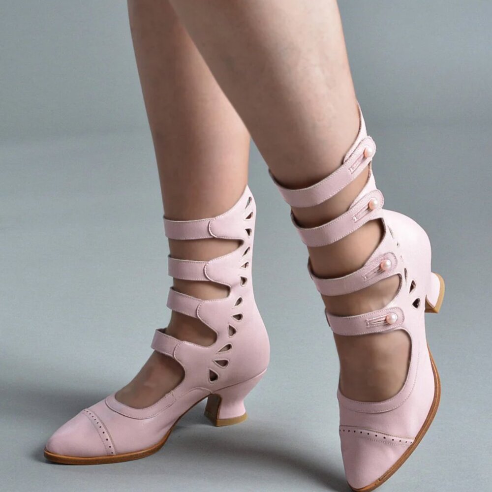 NWT American Duchess Pink Colette Boots, Size 8.5 (Discontinued!)